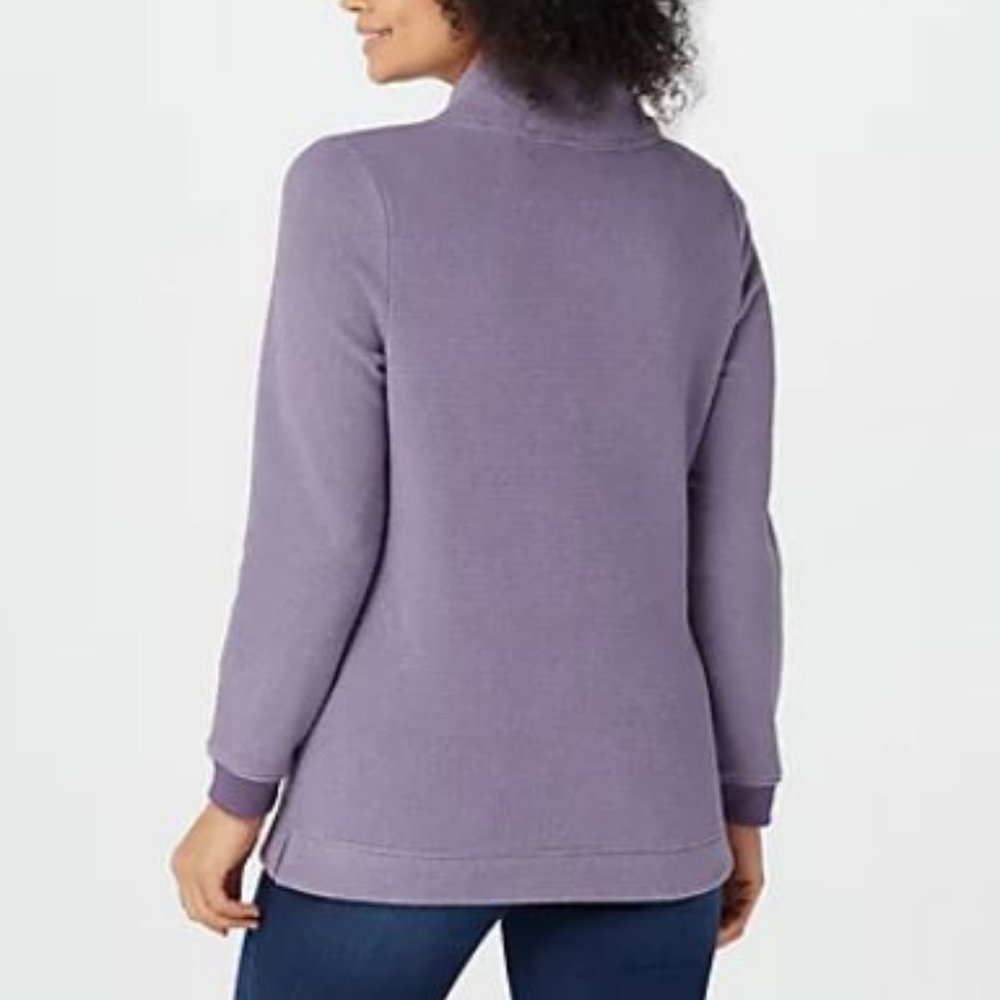 Denim & Co Chenille Fleece Tunic w/ Crossover Neck - Picture 2 of 2